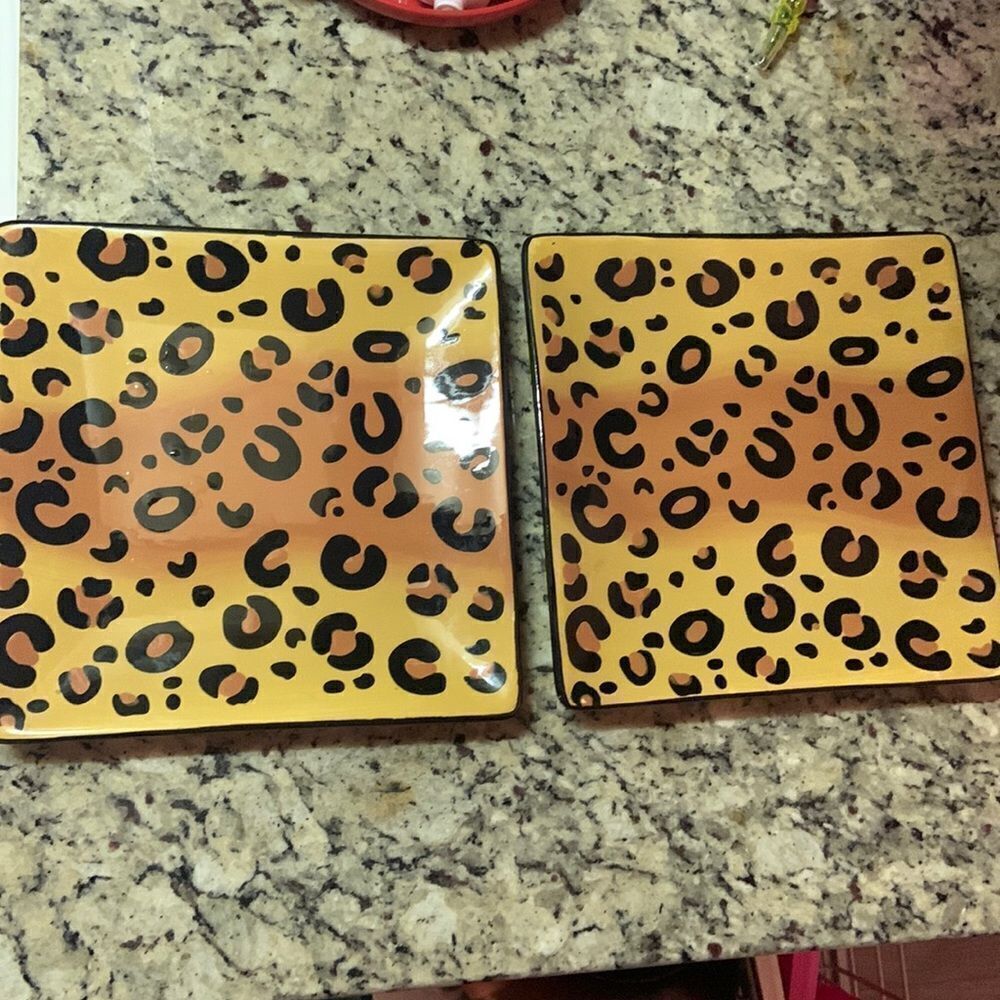 Clay Art Safari hand painted salad plated preloved EUC ❤️